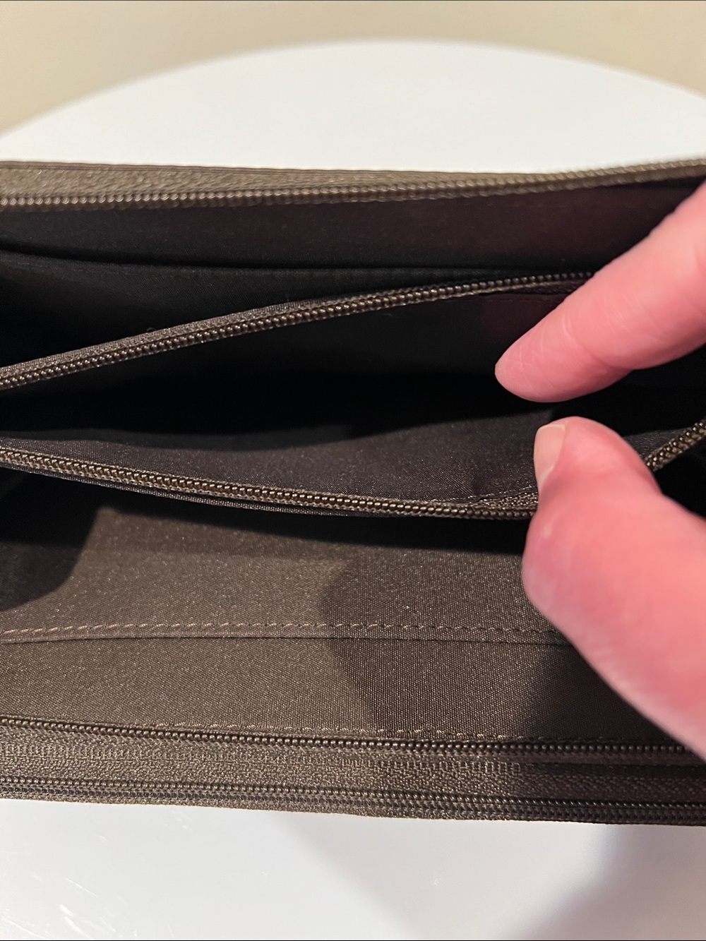 Lauren Ralph Lauren Brown Nylon Zip-Around Continental Long Wallet & Checkbook - Picture 14 of 14